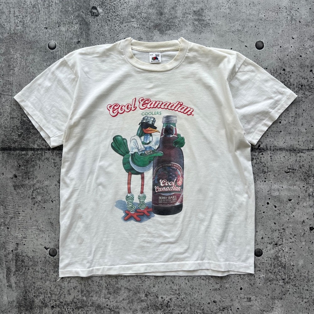 Vintage McGuiness T-Shirt Mens XL White Cool Canadian Coolers Alcohol Vodka 80s